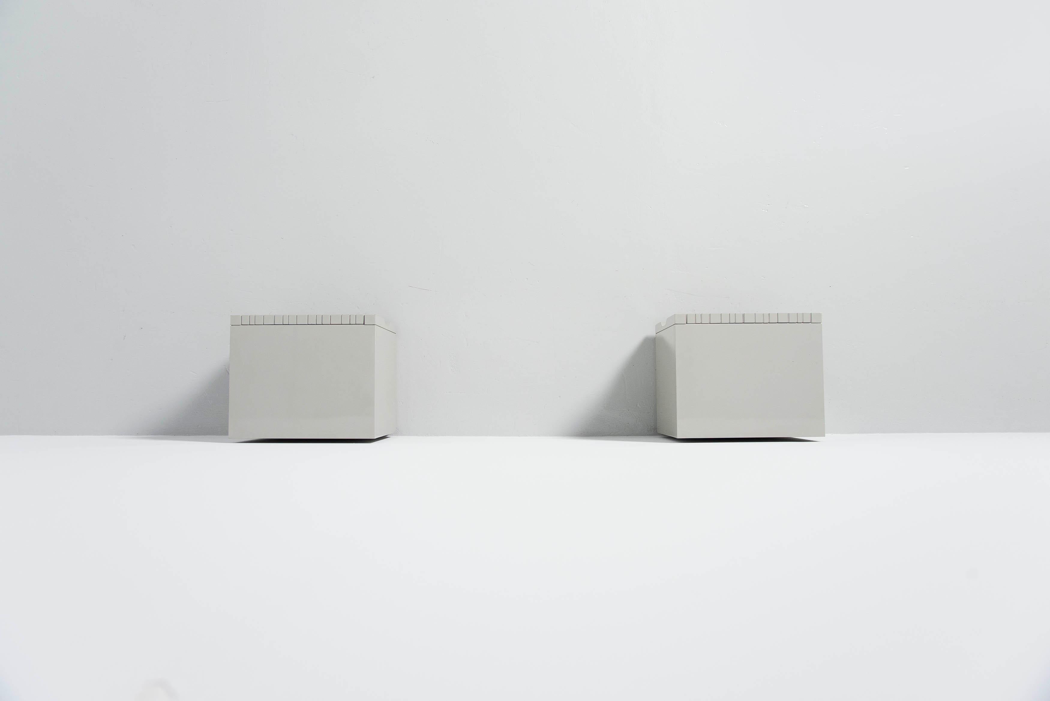 Late 20th Century Luciano Frigerio Night Cabinets Pair, Italy, 1970