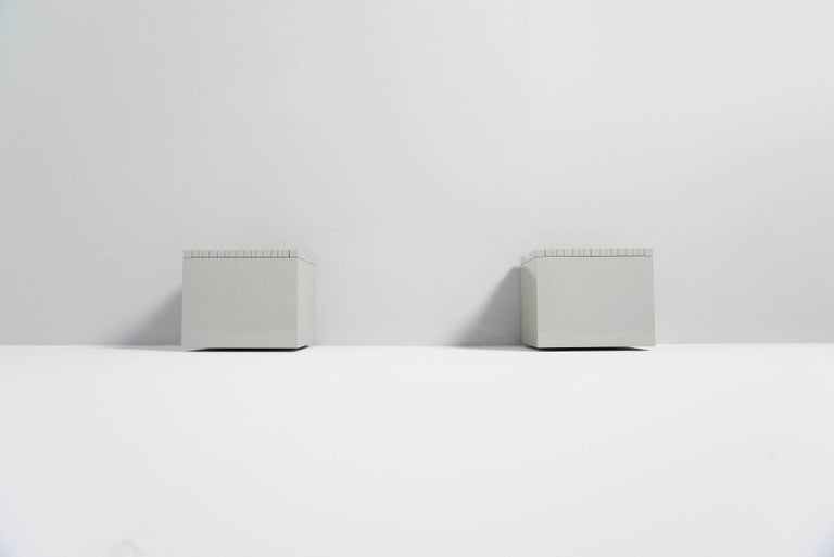 Late 20th Century Luciano Frigerio Night Cabinets Pair, Italy, 1970 For Sale