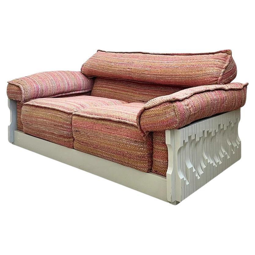 Loveseat 'Norman' de Luciano Frigerio en tapicería Missoni a medida, Italia, años 70