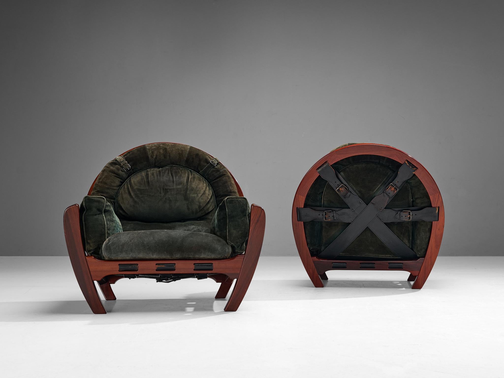  Luciano Frigerio Pair of 'Rancero' Lounge Chairs and Ottoman  1