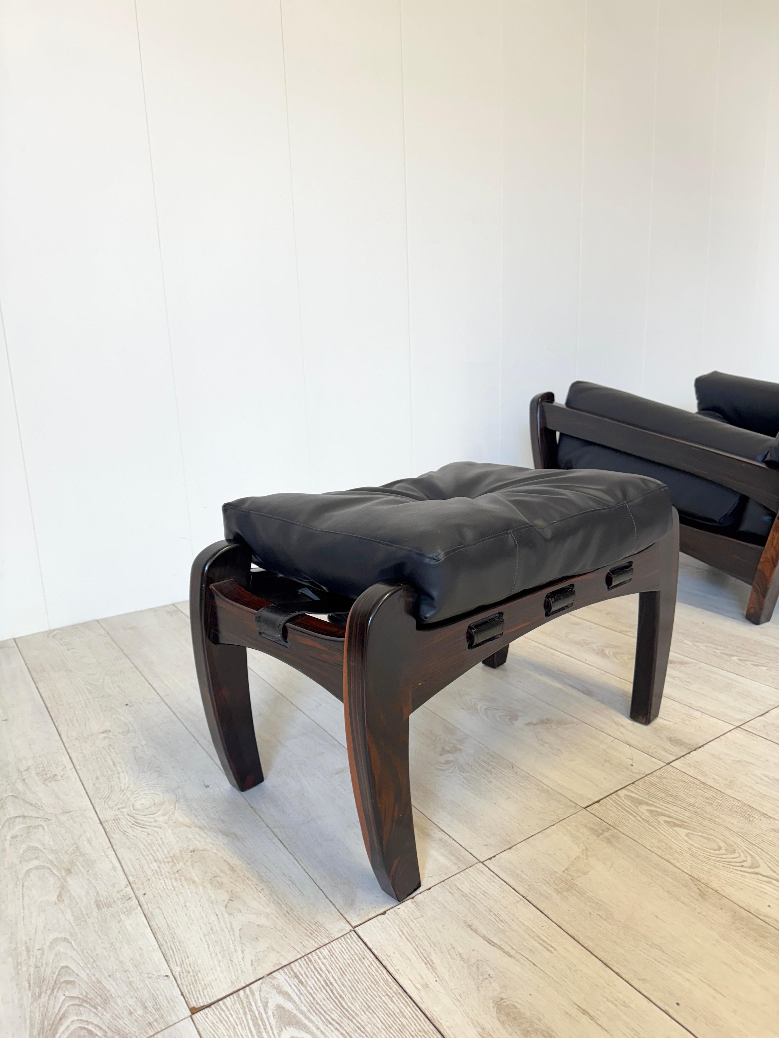 Luciano Frigerio, Sillón y otomana  mod. 'Rancero' 1970s en venta 4