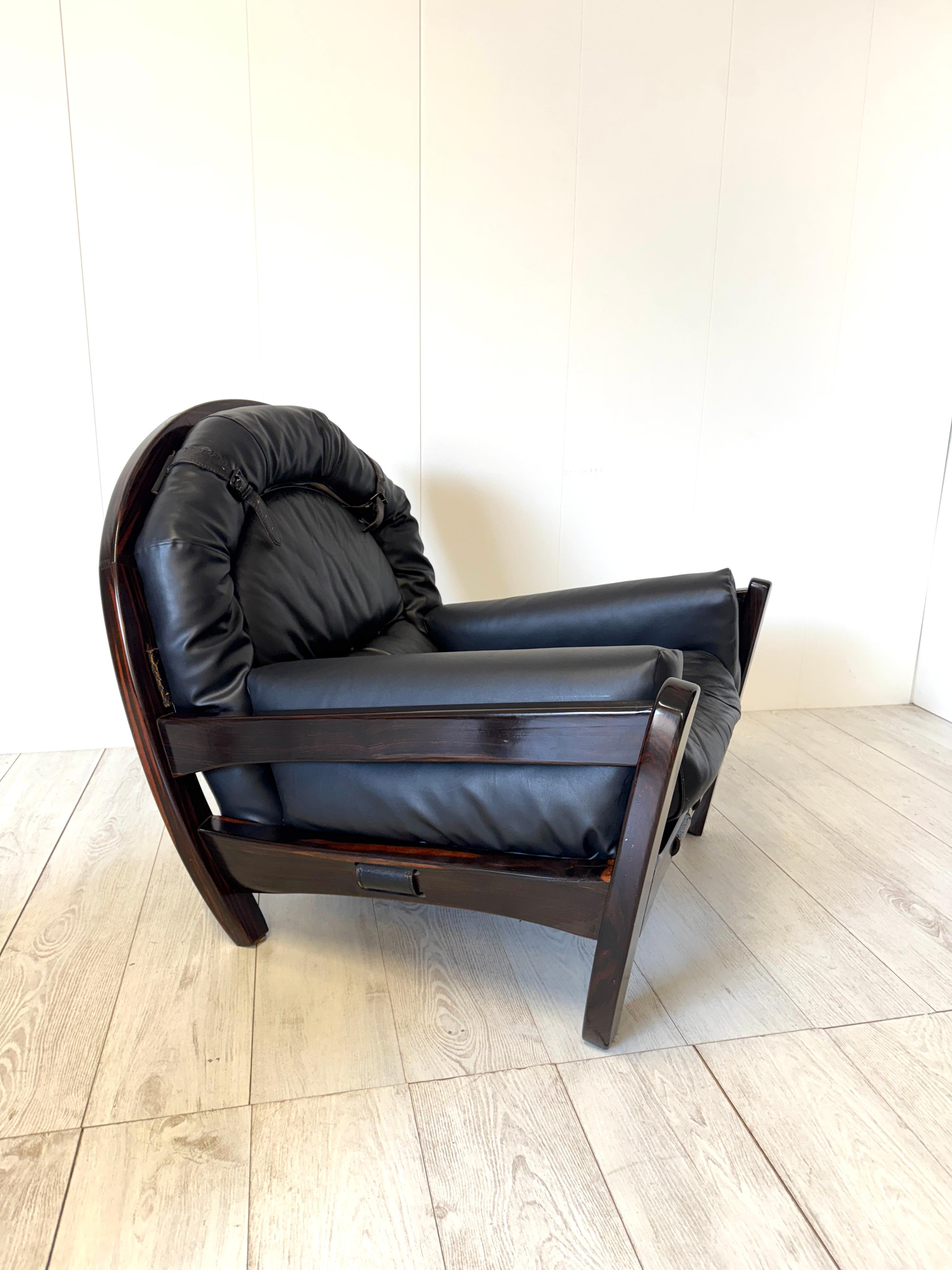 Luciano Frigerio, Sillón y otomana  mod. 'Rancero' 1970s en venta 1