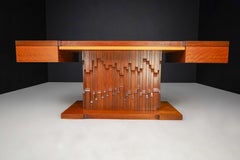 Luciano Frigerio Presidential Writing Desk in Walnut, Italy 1970s