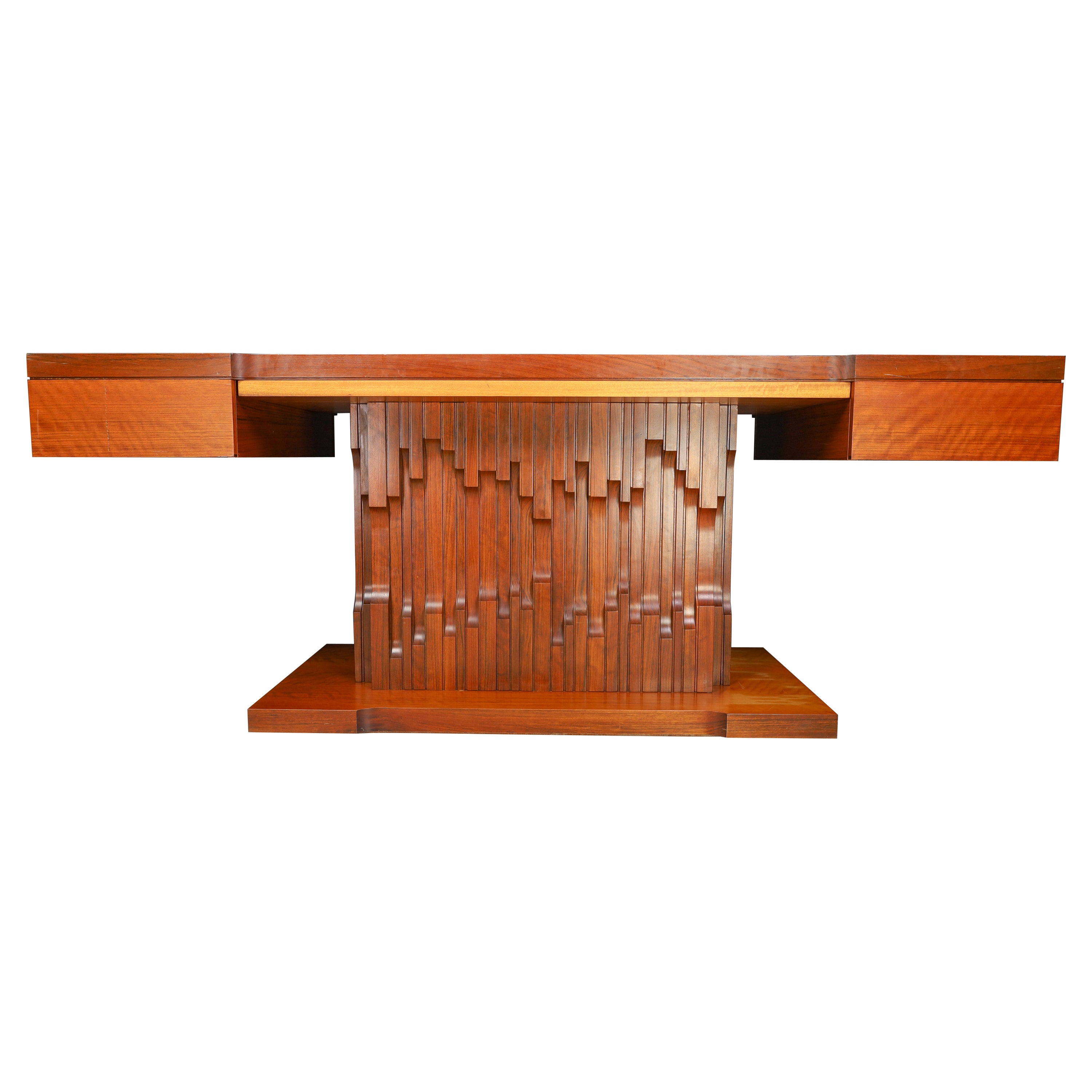 Bureau présidentiel Luciano Frigerio en noyer, Italie, années 1970