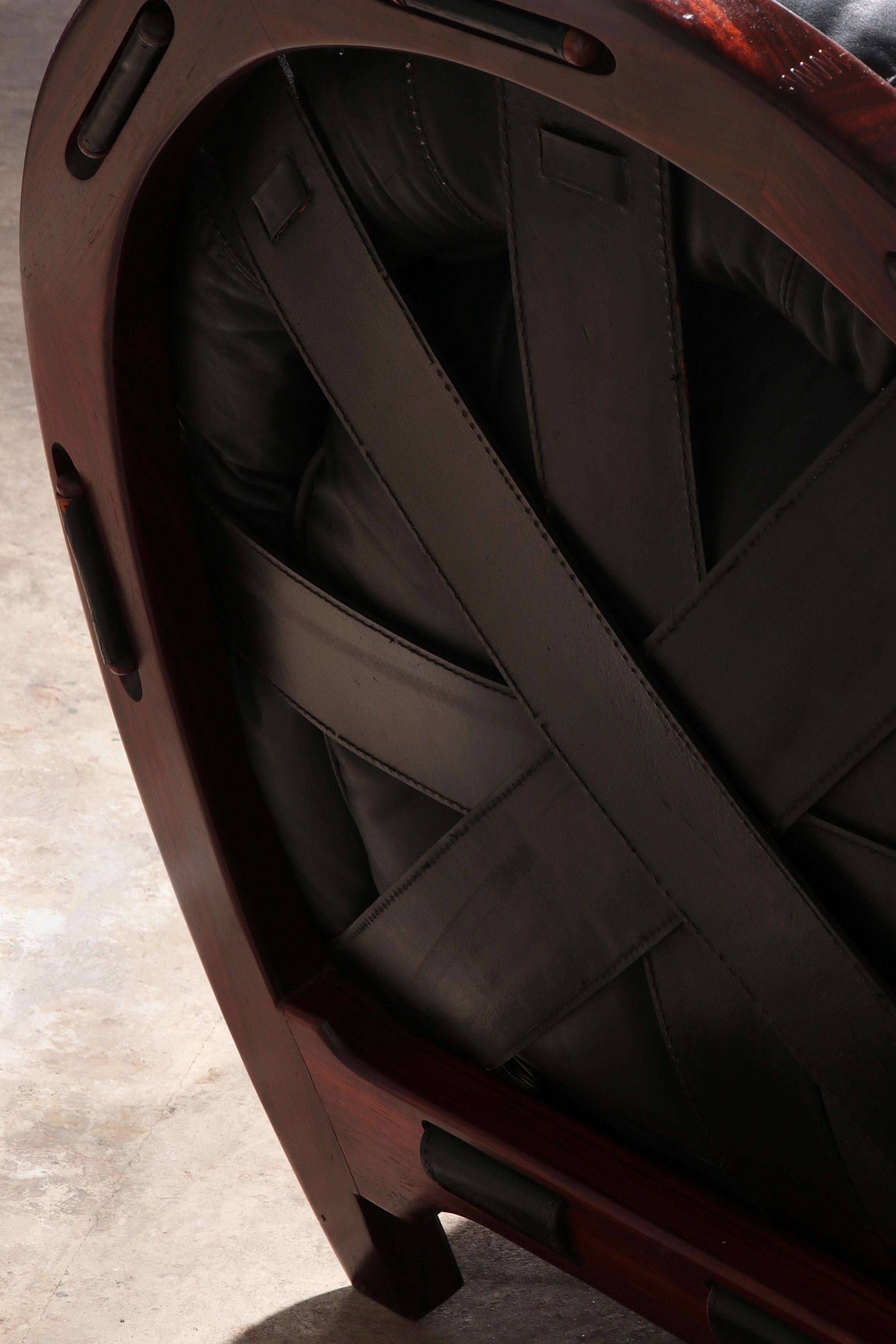 Luciano Frigerio „Rancero“ Leder-Loungesessel „Rancero“ – italienisches Design der 1970er Jahre im Angebot 9