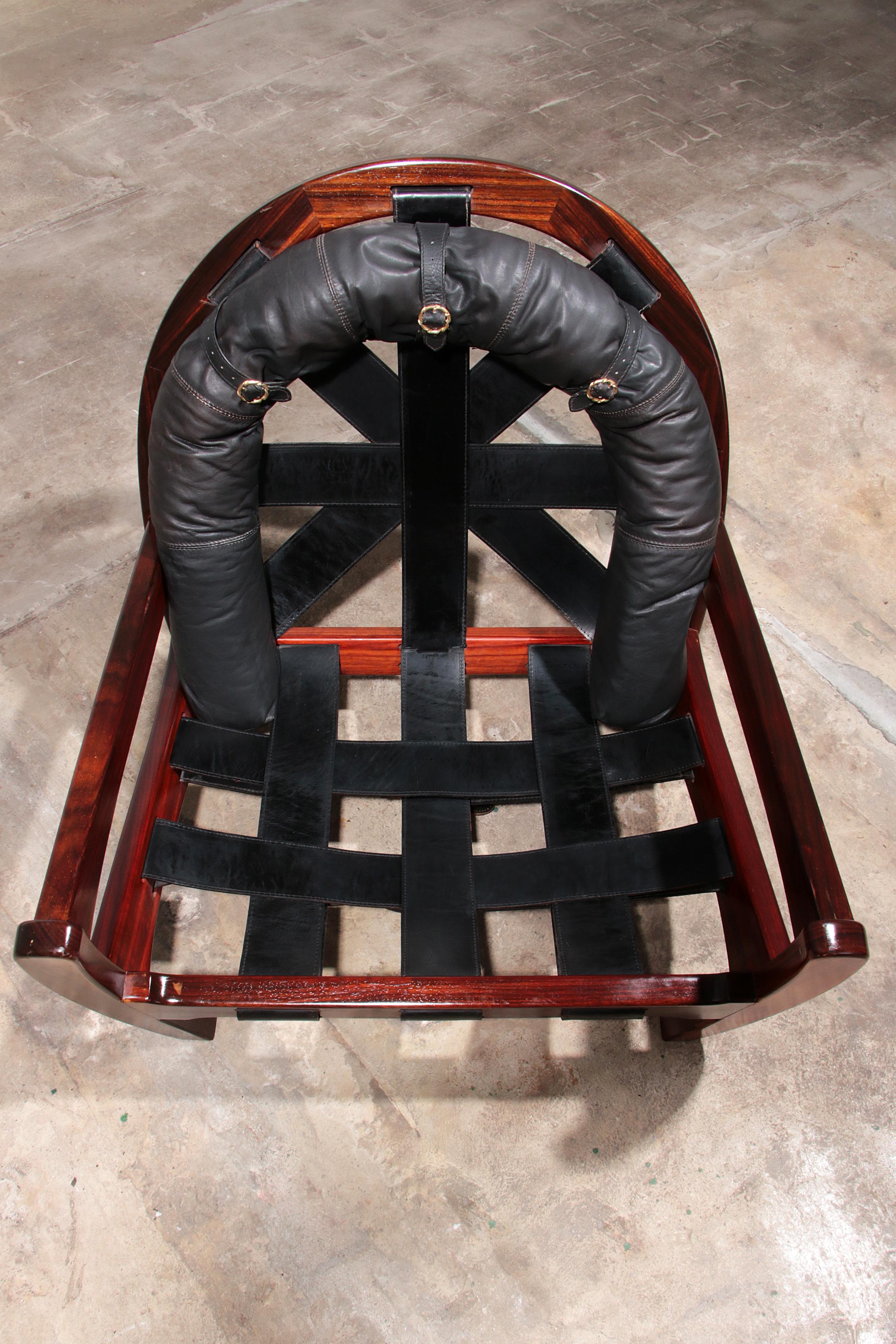 Luciano Frigerio „Rancero“ Leder-Loungesessel „Rancero“ – italienisches Design der 1970er Jahre im Angebot 12