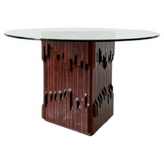Luciano Frigerio sculptural wooden Barium dining table
