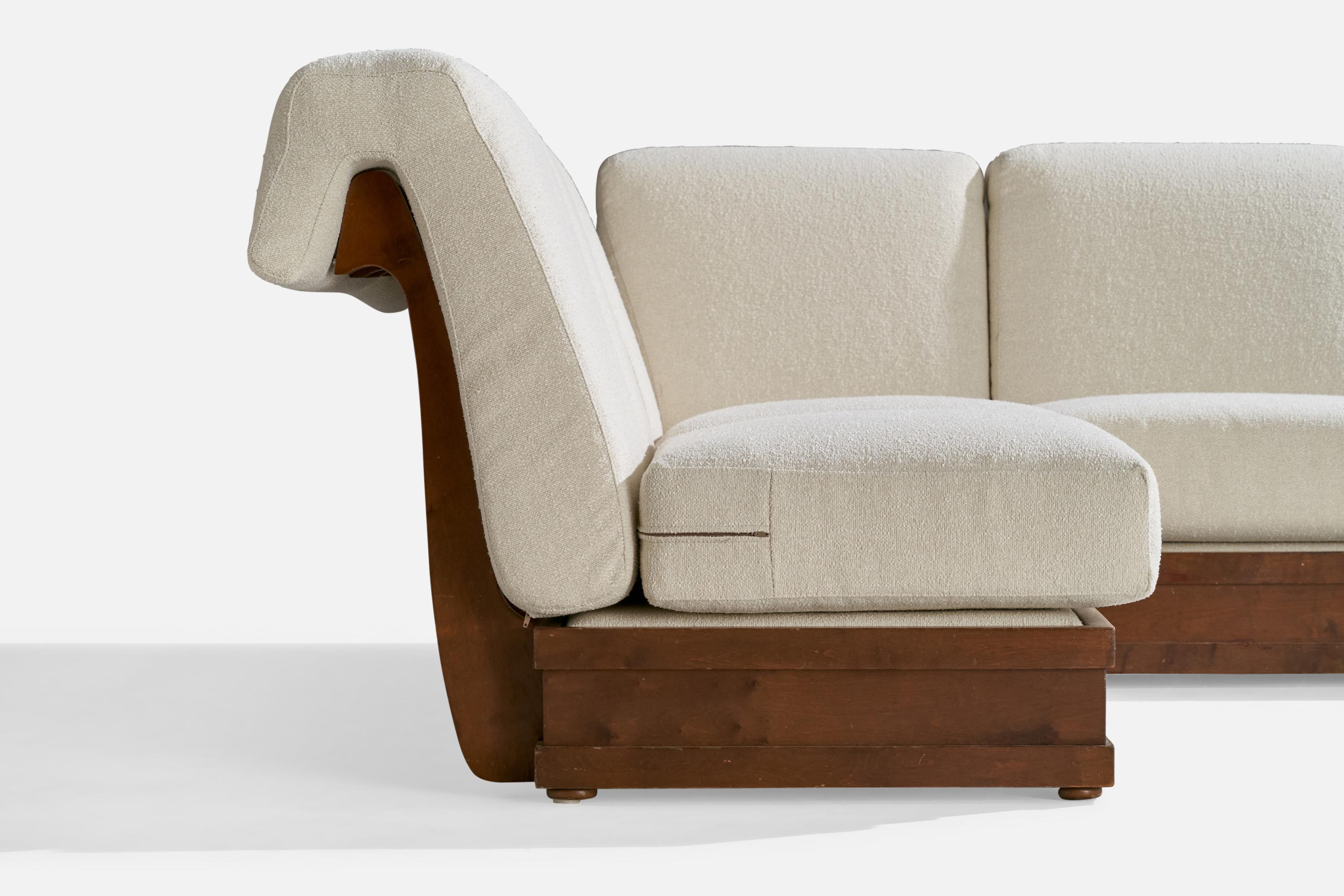 Fin du 20e siècle Canapé sectionnel Luciano Frigerio, bois, tissu, Italie, 1970 en vente