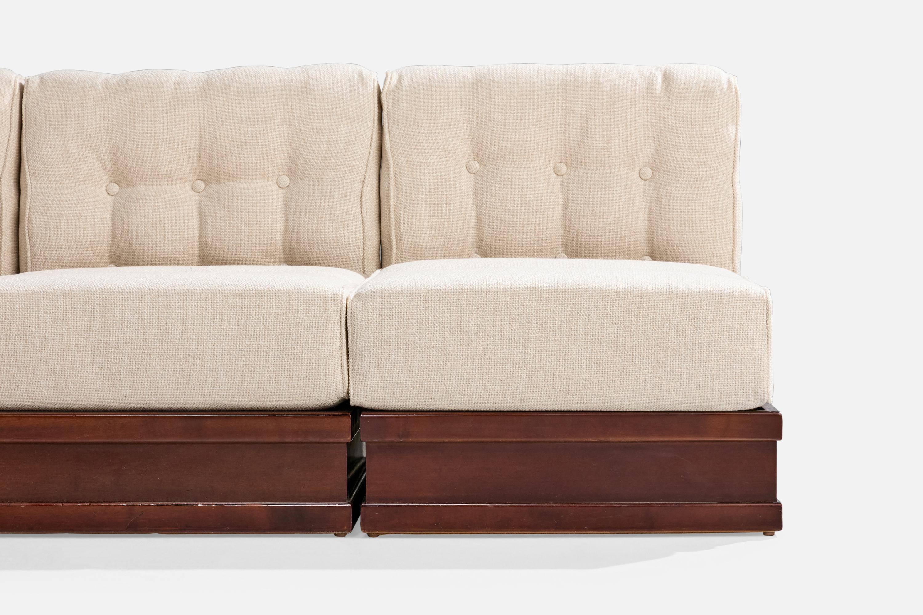 Fin du 20e siècle Canapé sectionnel Luciano Frigerio, bois, tissu, Italie, 1970 en vente