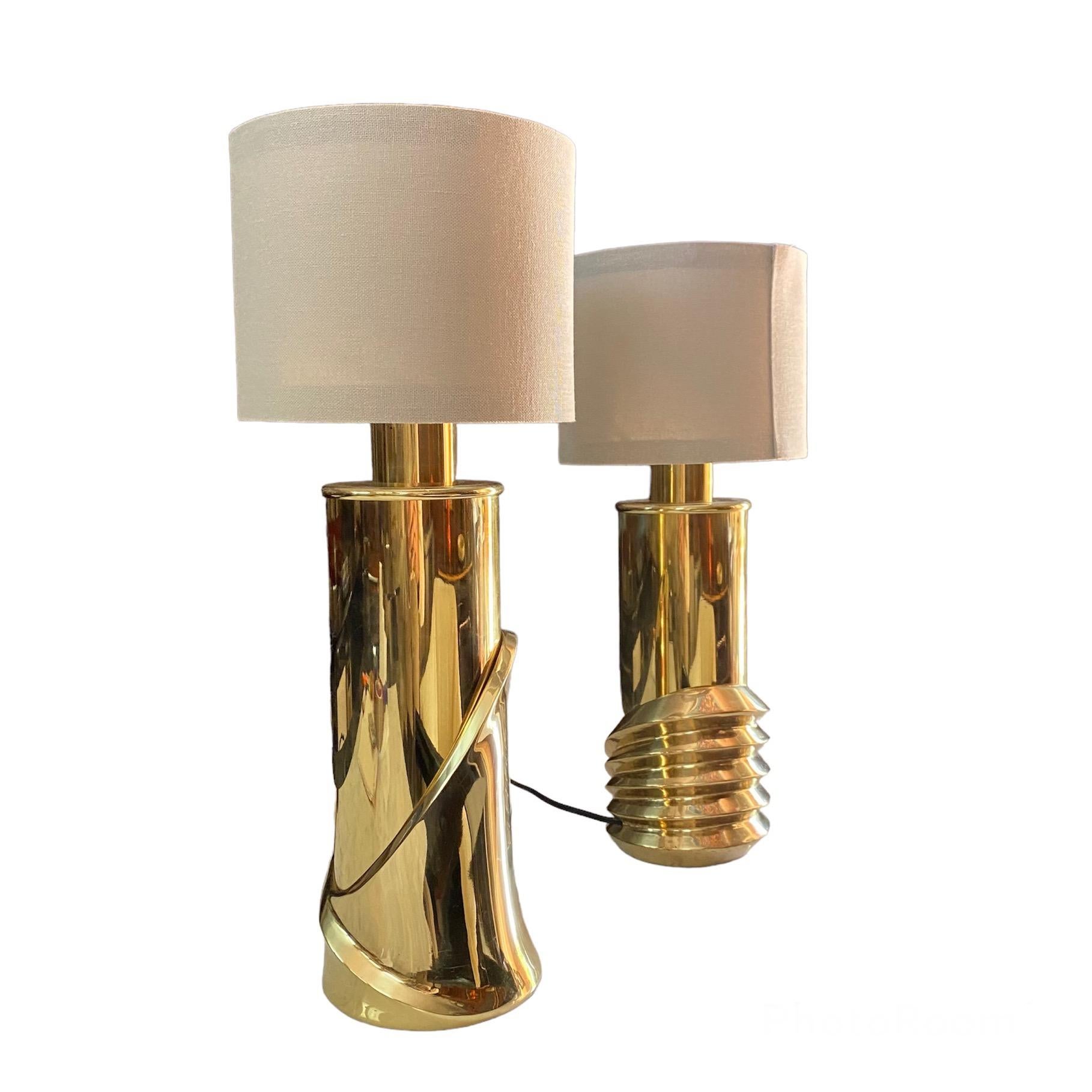 Luciano Frigerio Set of 2 Brass Desk Lamps In Good Condition In Conversano, IT