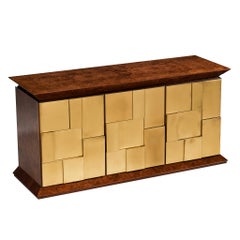 Luciano Frigerio Sideboard aus Messing und Holz