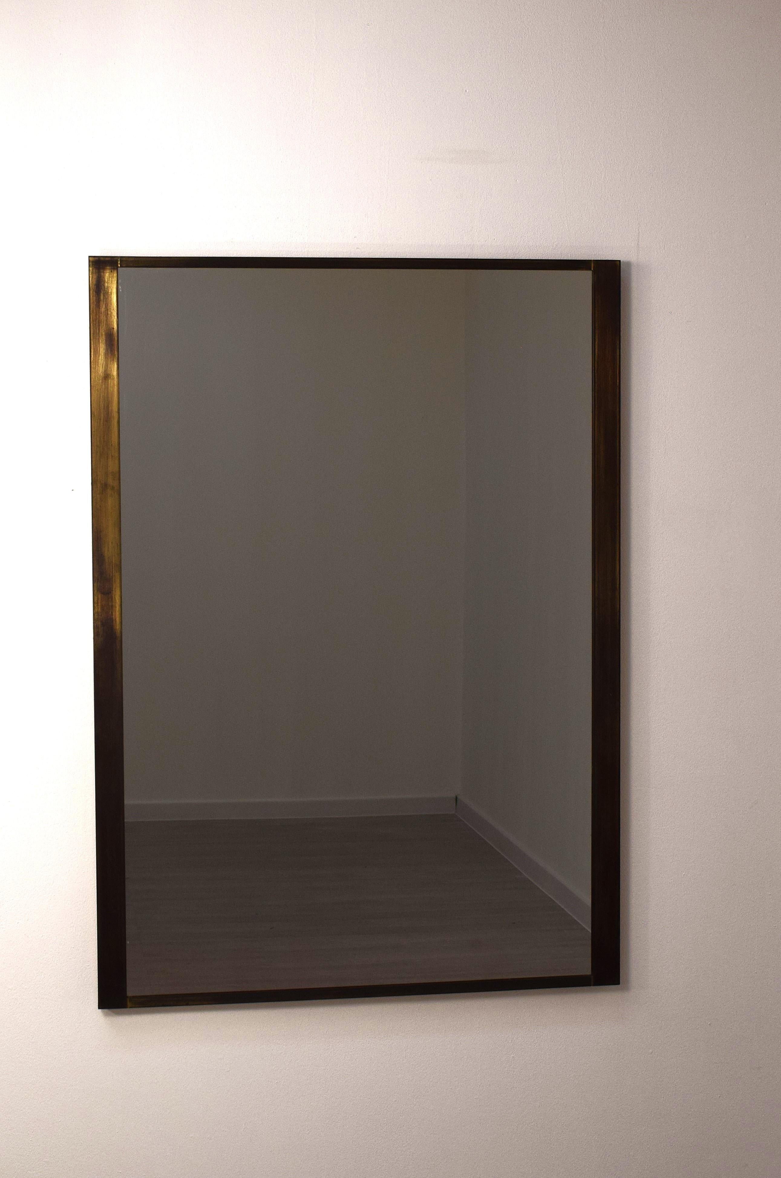 Luciano Frigerio - Miroir en laiton, 1970 Bon état - En vente à Palermo, PA
