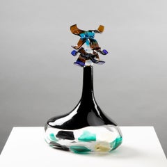 Luciano Gaspari for Salviati Murano Freeform Bottle with Stopper