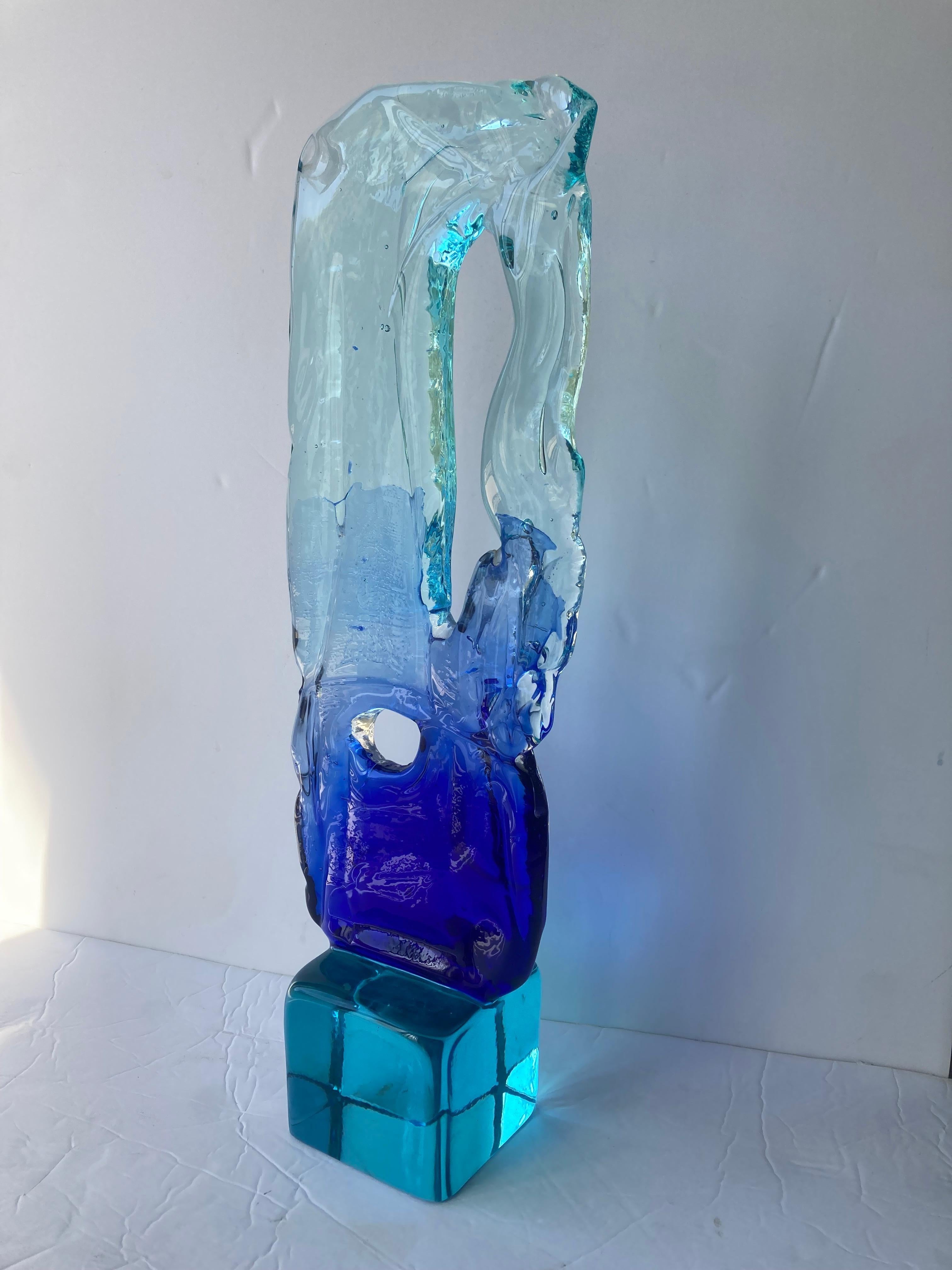 Modern Luciano Gaspari for Salviati , Murano glass abstract sculpture . For Sale