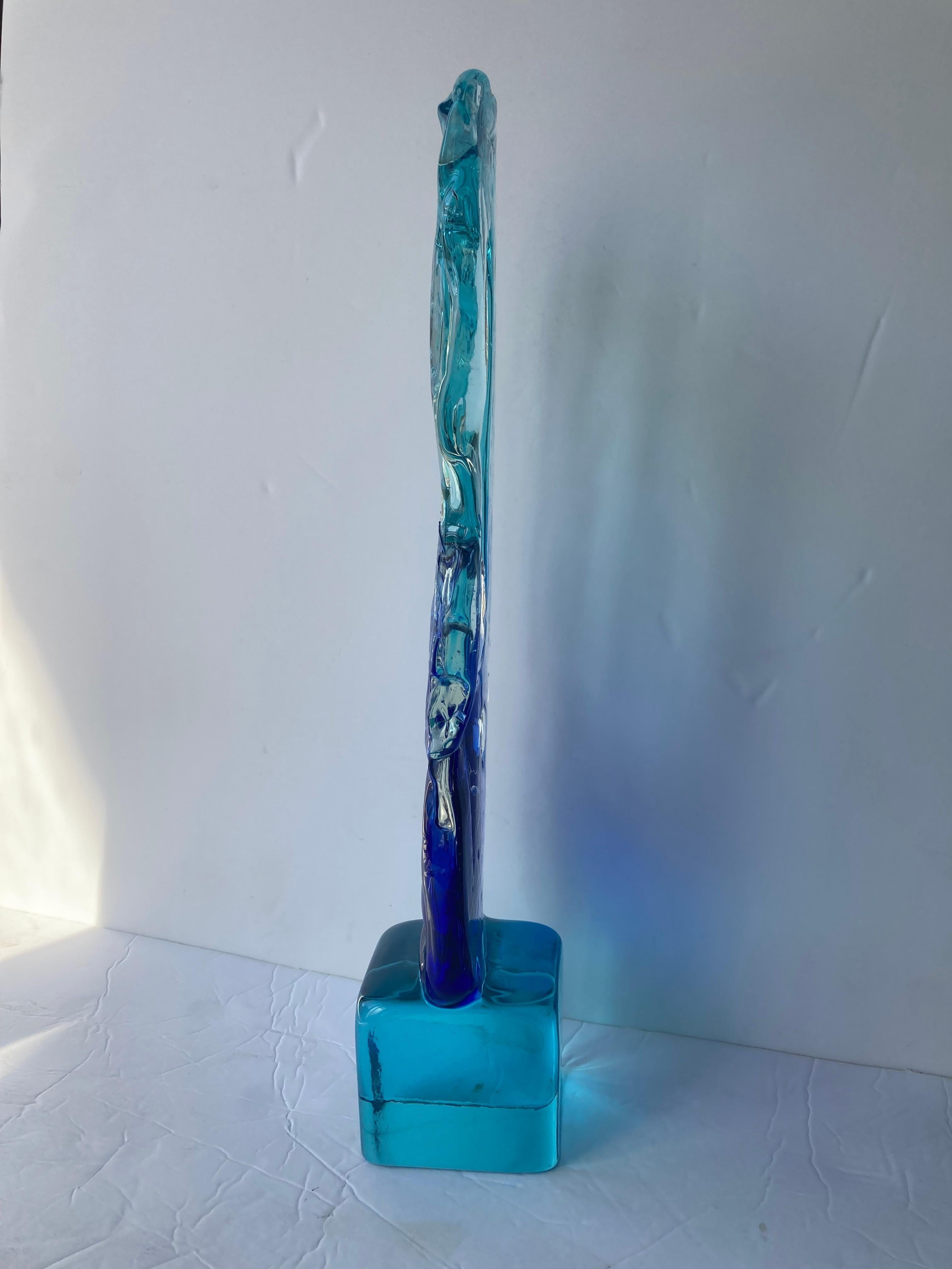 Hand-Crafted Luciano Gaspari for Salviati , Murano glass abstract sculpture . For Sale