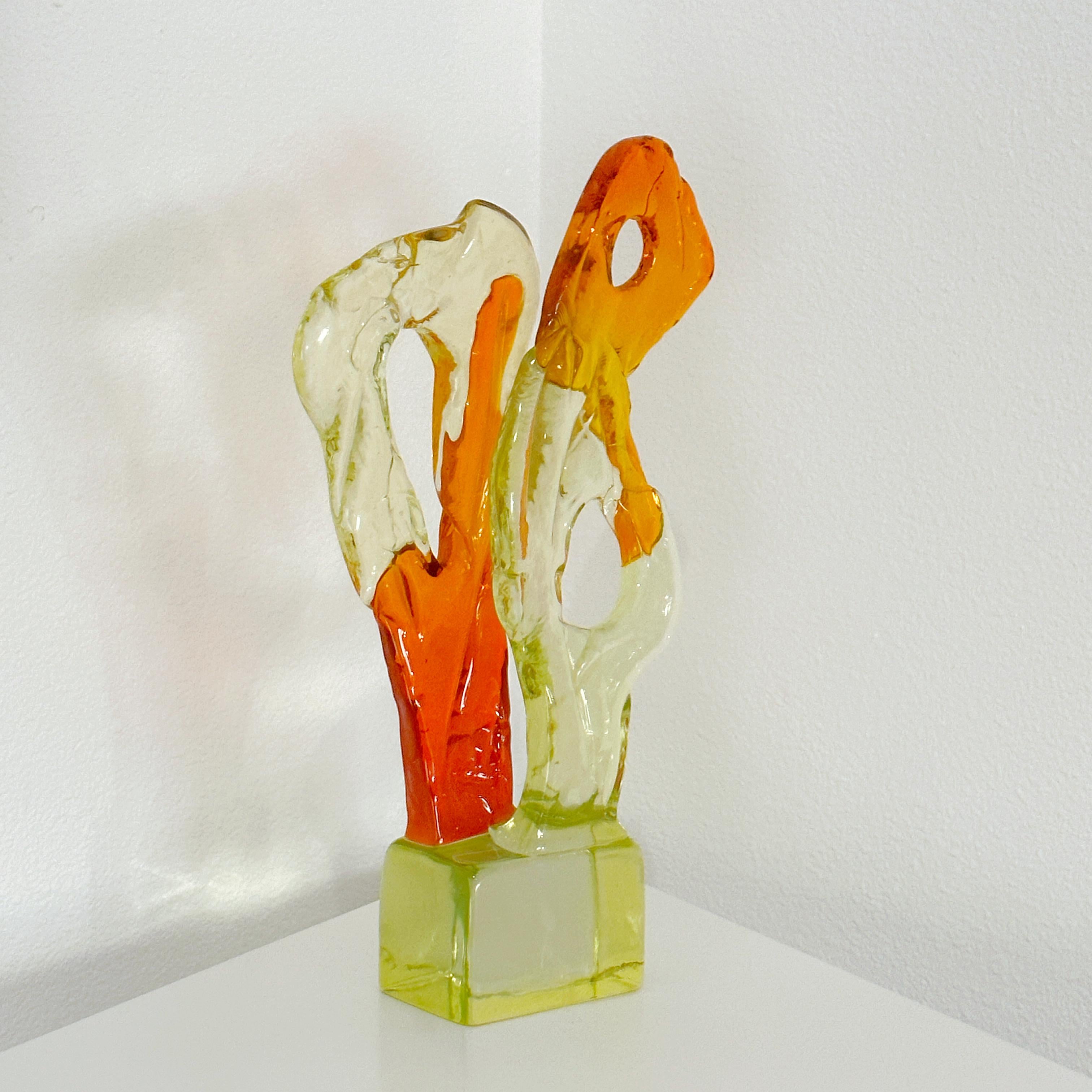 Mid-20th Century Luciano Gaspari for Salviati, Murano Italy Abstract Glass Sculpture, Ca 1960s