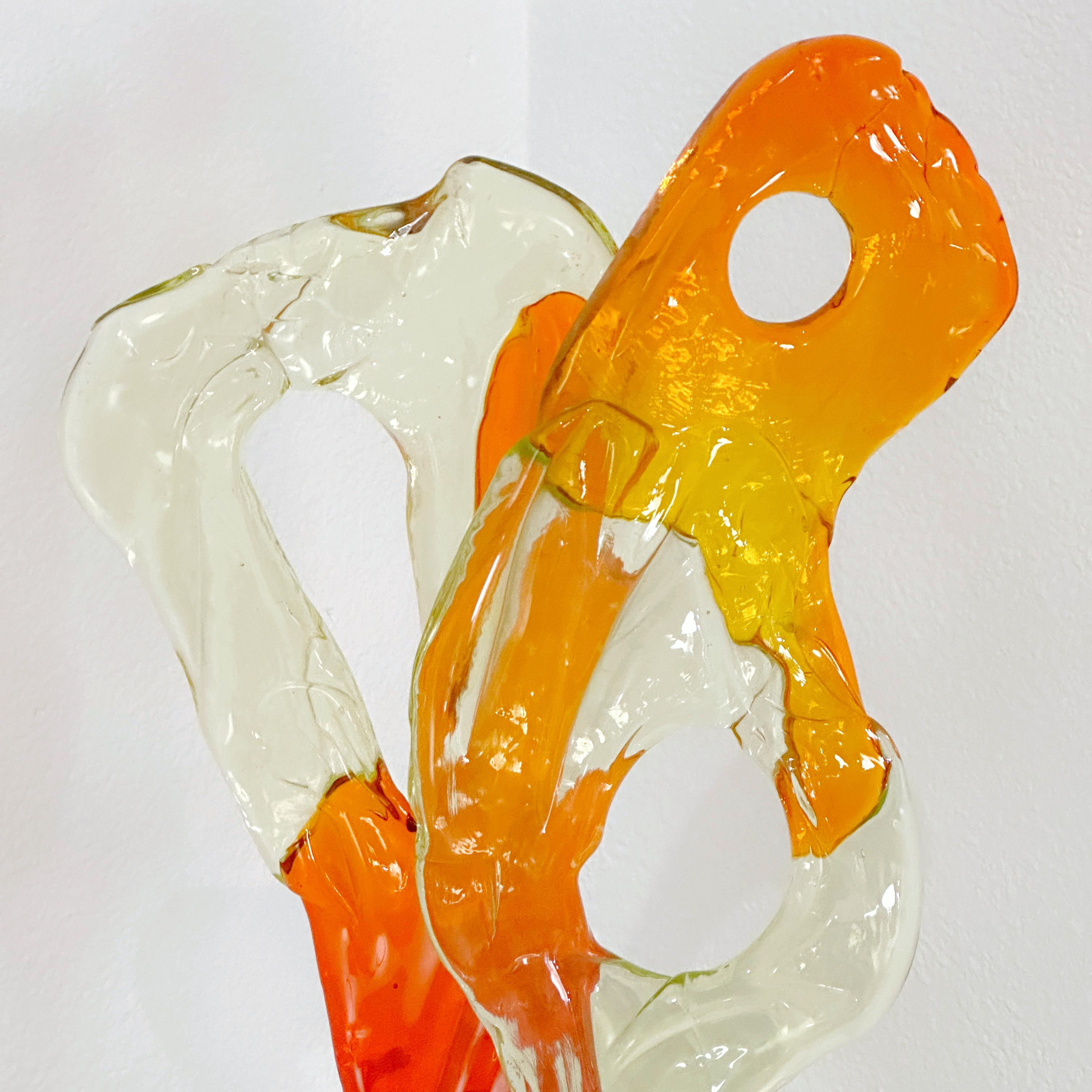 Luciano Gaspari for Salviati, Murano Italy Abstract Glass Sculpture, Ca 1960s 1