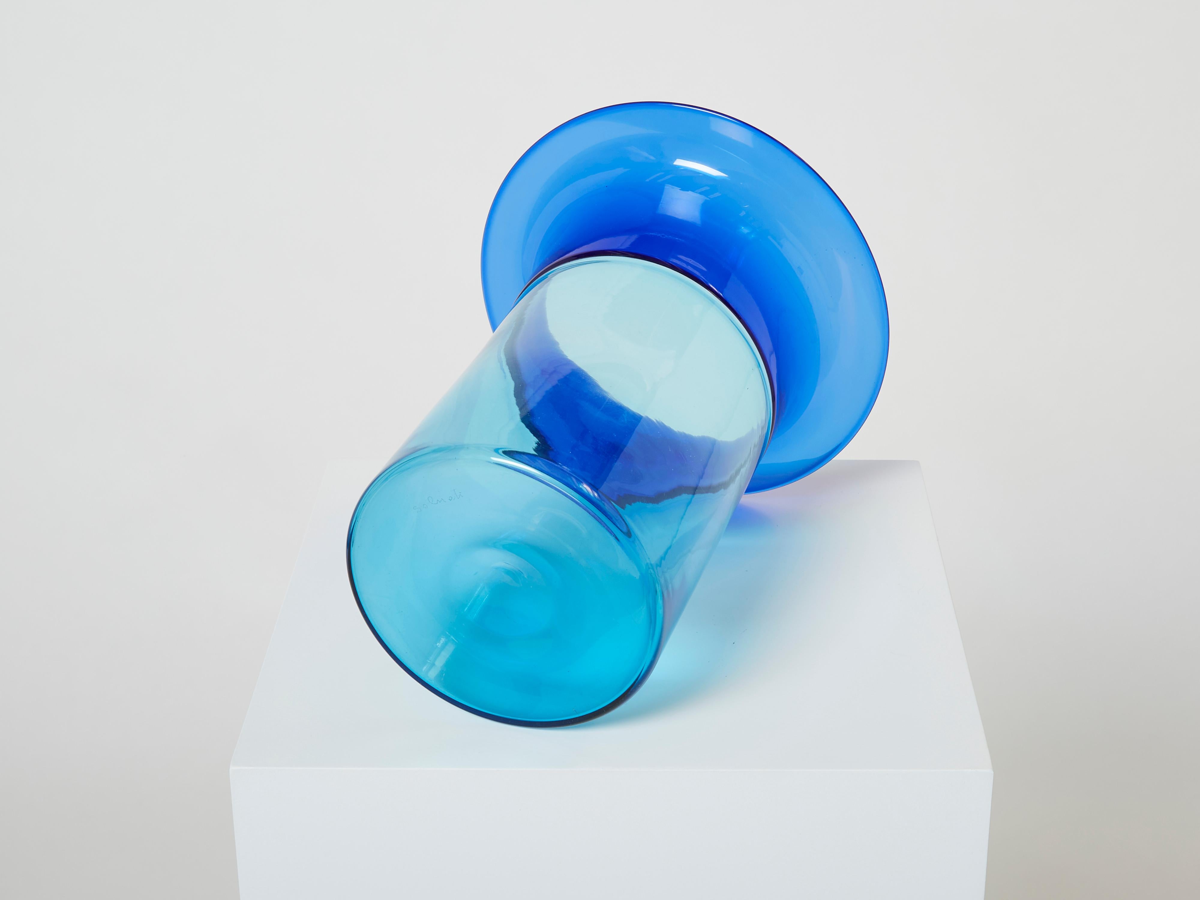 Luciano Gaspari Vaso grande in vetro di Murano Incalmo di Salviati 1970 in vendita 3