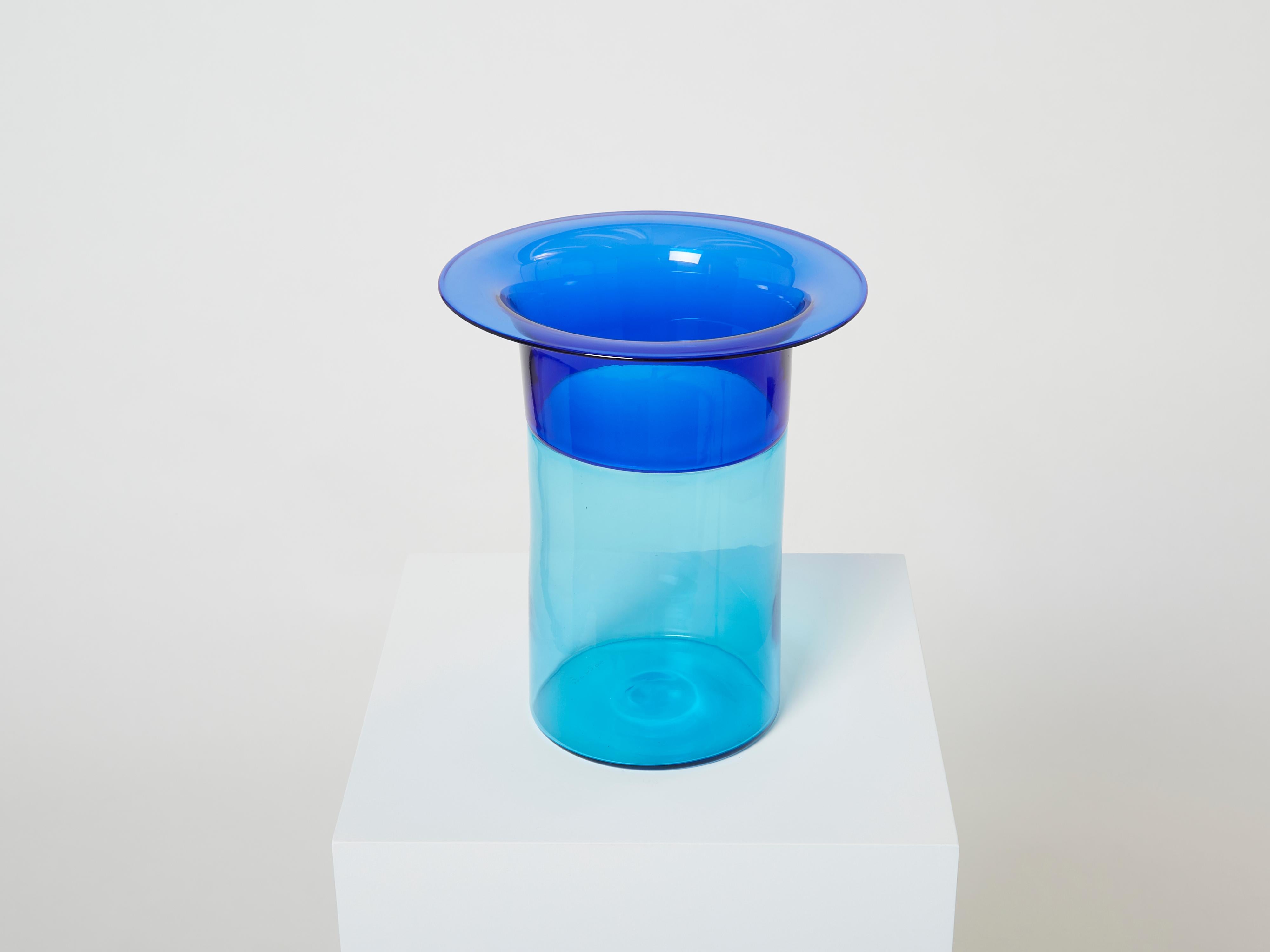 Luciano Gaspari Large Incalmo Murano Glass Vase by Salviati 1970 In Good Condition For Sale In Paris, IDF