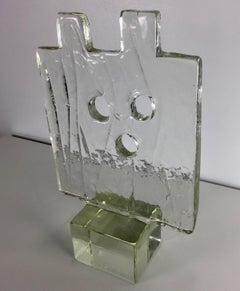 Luciano Gaspari Murano Glass Sculpture Chrome Table Lamp