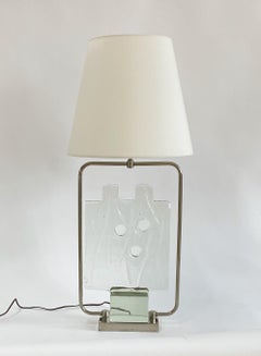 Luciano Gaspari Salviati Italia Lampada in vetro e cromo Alloro 1960 ca.