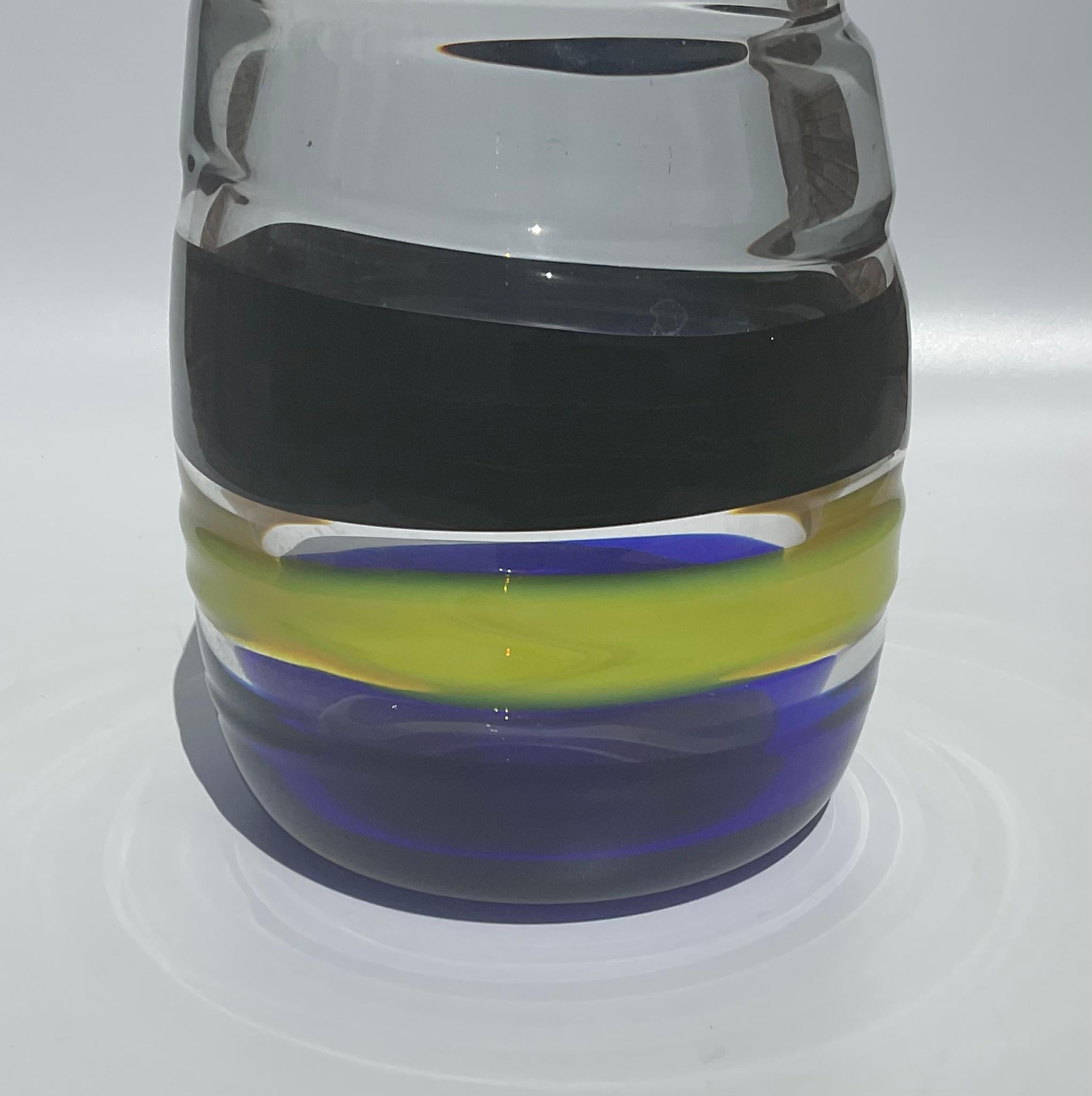 Art Glass Luciano Gaspari Salviati Murano Glass Sasso Vase in Brilliant Applied Colors For Sale