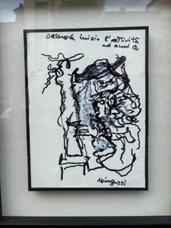 Luciano Minguzzi Mixed Technique on Framed Paper 1970s