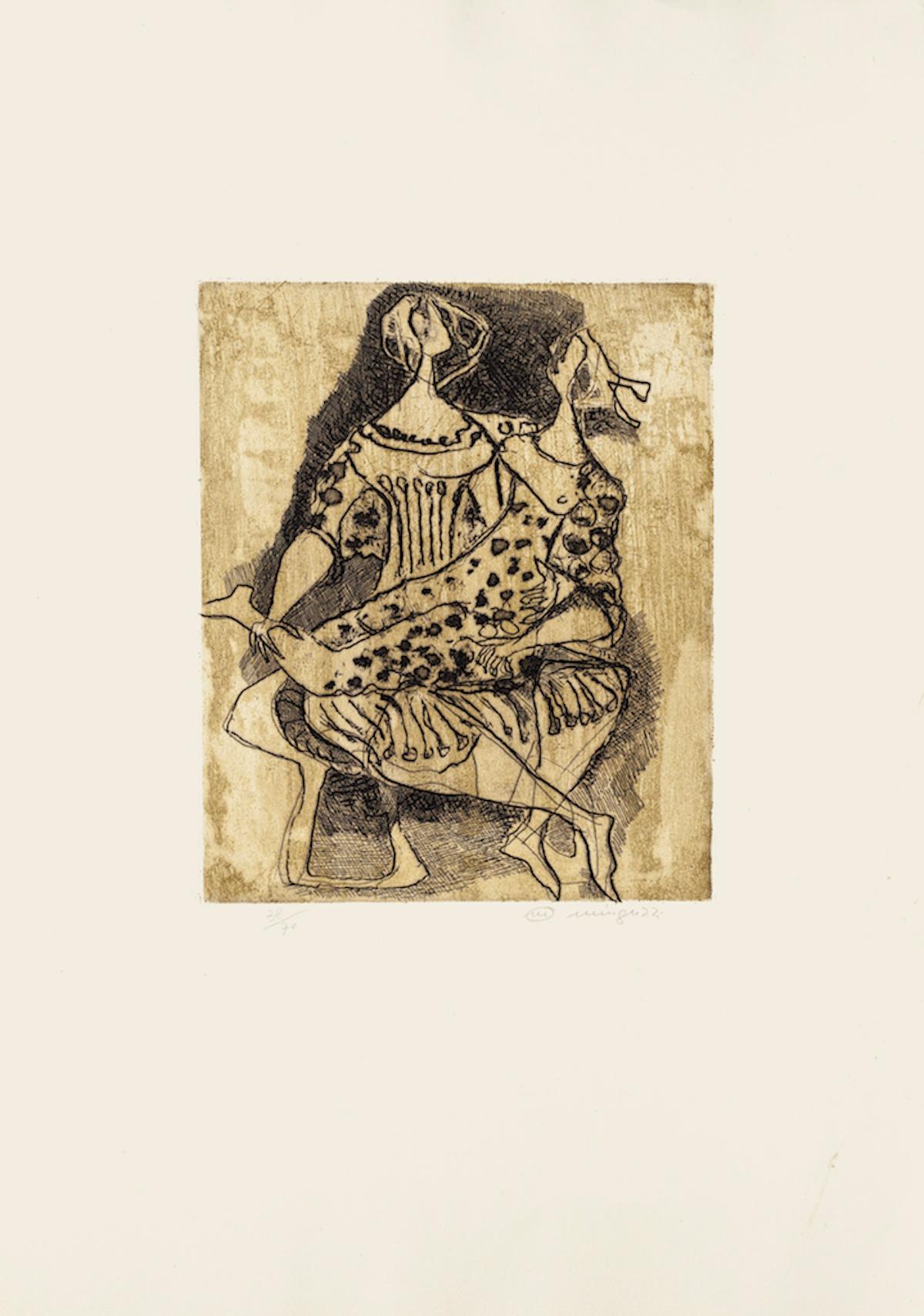 Image 29.5 x 24 cm.

Two Figures is an original etching on paper, realized by the Italian artist Luciano Minguzzi, the artwork is hand-signed, numbered by the artist in pencil on the lower, edition of 38/70.

Sheet dimension: 61.5 x 45 cm.

Image
