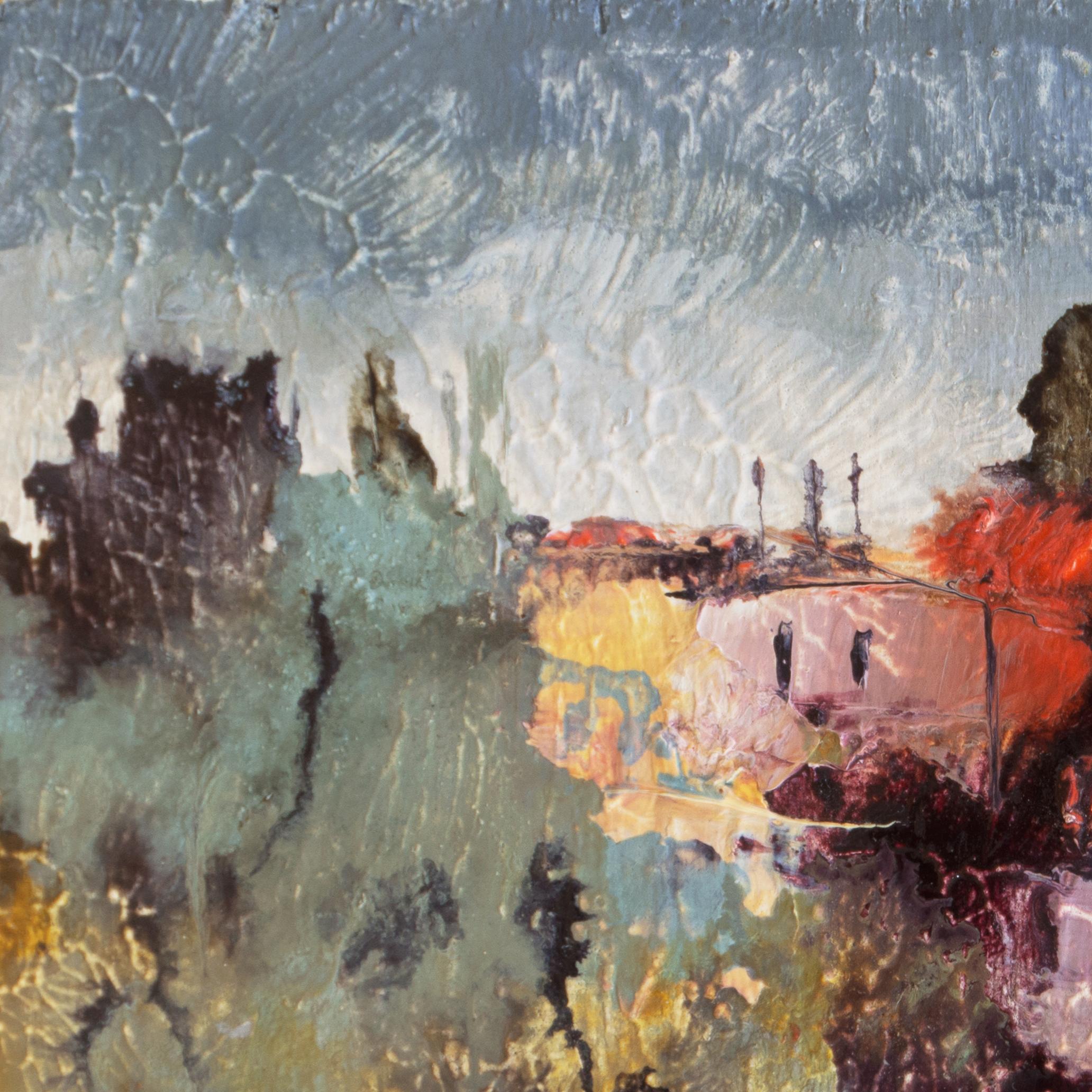Paysage toscan, post-impressionnisme italien - Post-impressionnisme Painting par Luciano Pasquini