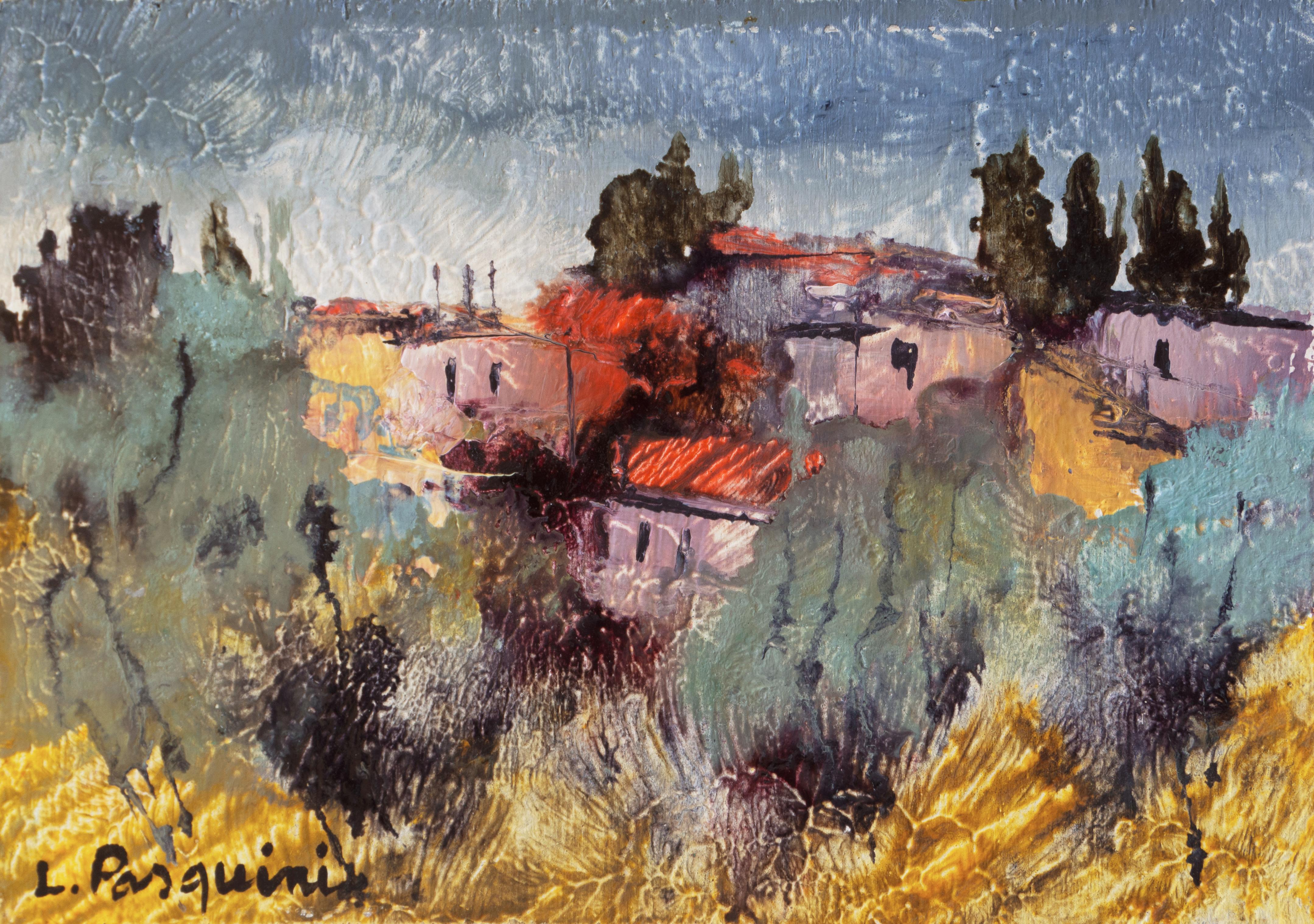Luciano Pasquini Landscape Painting - 'Tuscan Landscape', Italian Post-Impressionism