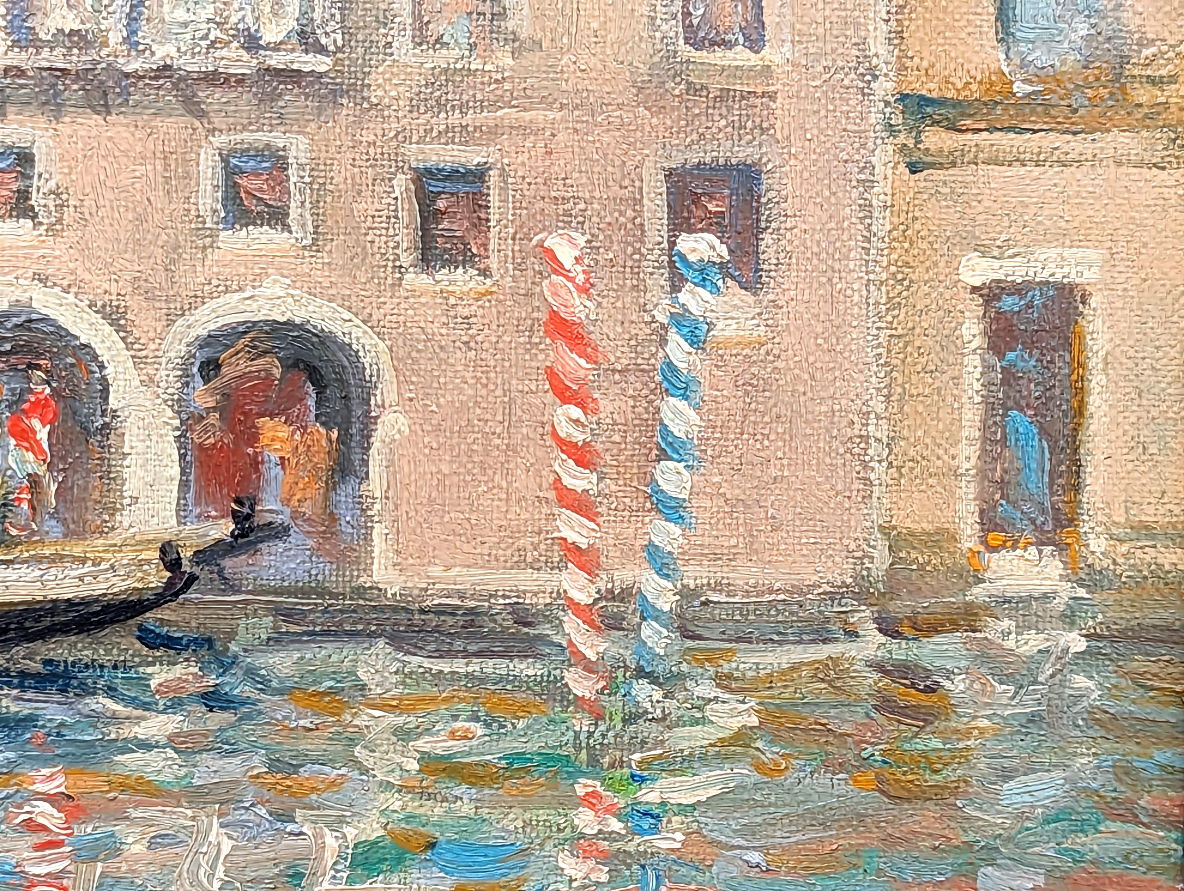 Paisaje italiano de canales venecianos en tonos pastel de estilo impresionista 6