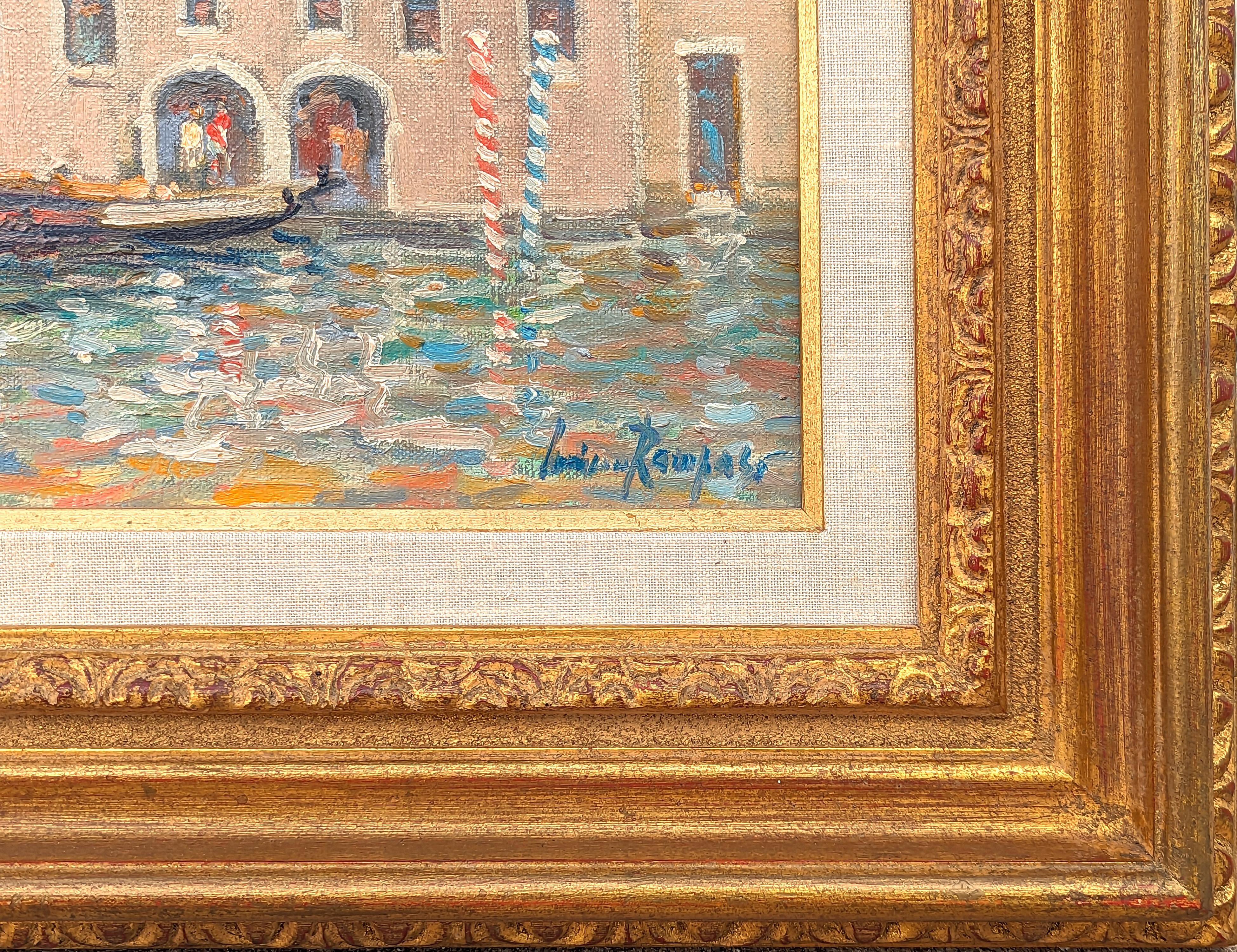 Paisaje italiano de canales venecianos en tonos pastel de estilo impresionista 2