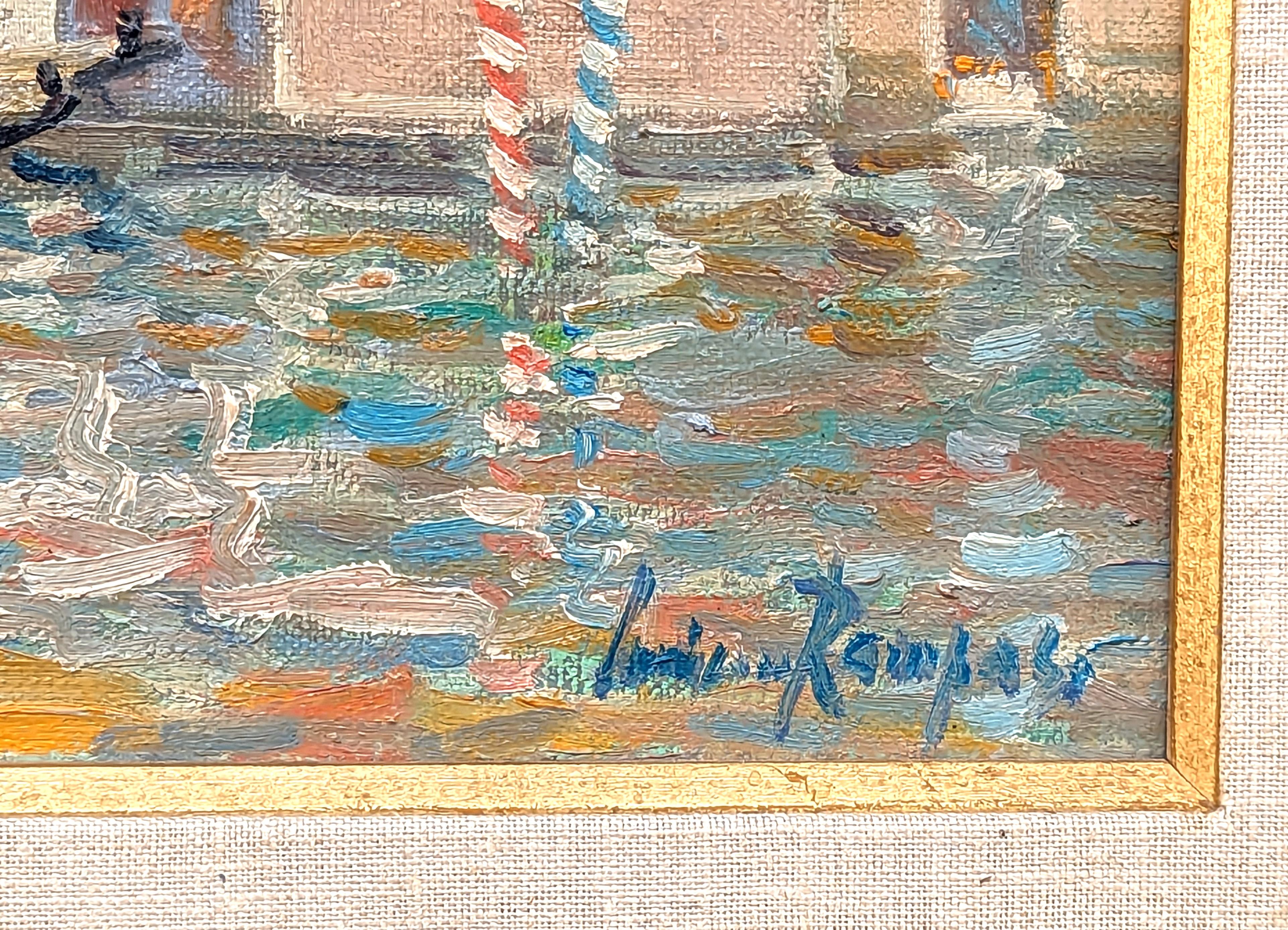 Paisaje italiano de canales venecianos en tonos pastel de estilo impresionista 4