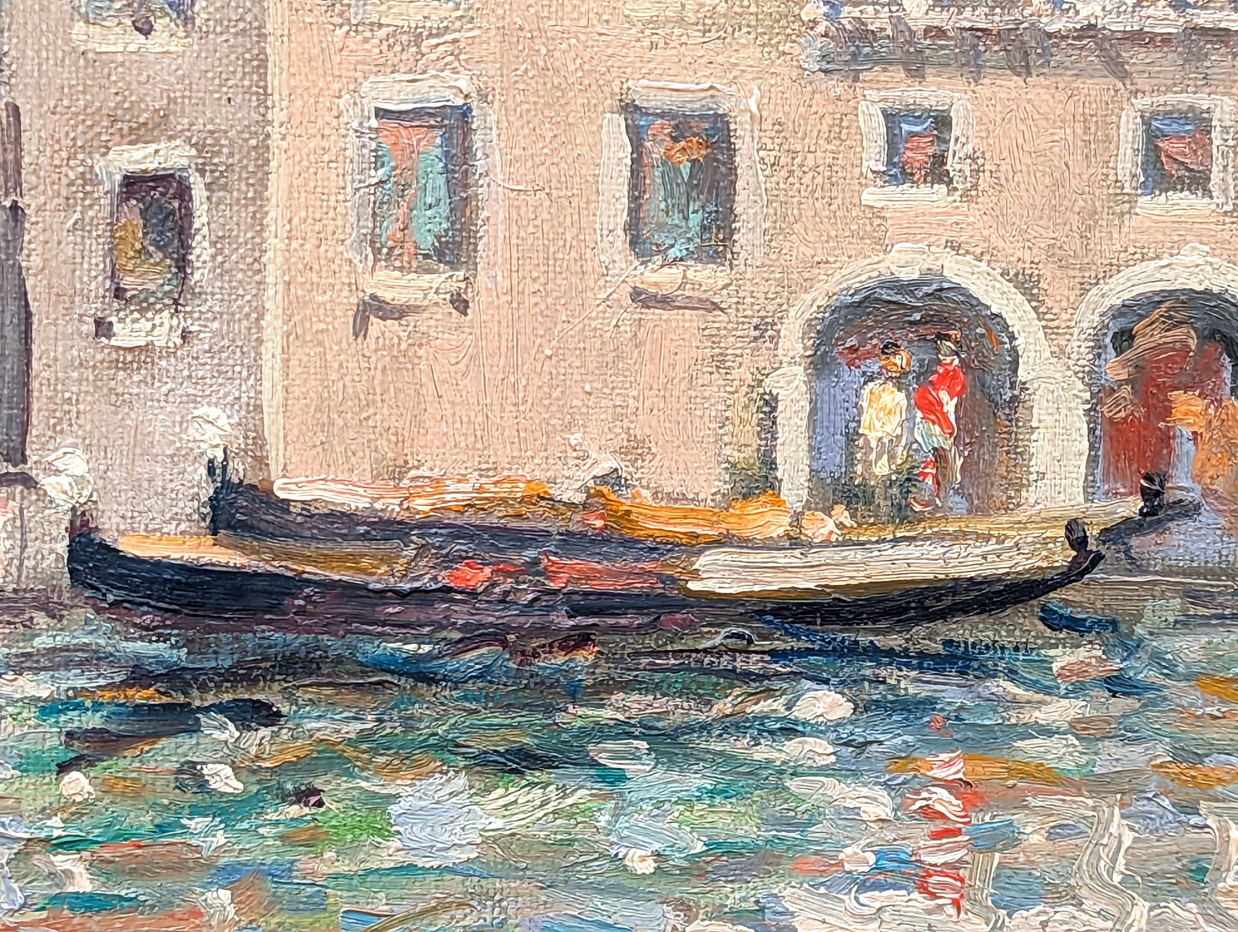 Paisaje italiano de canales venecianos en tonos pastel de estilo impresionista 5