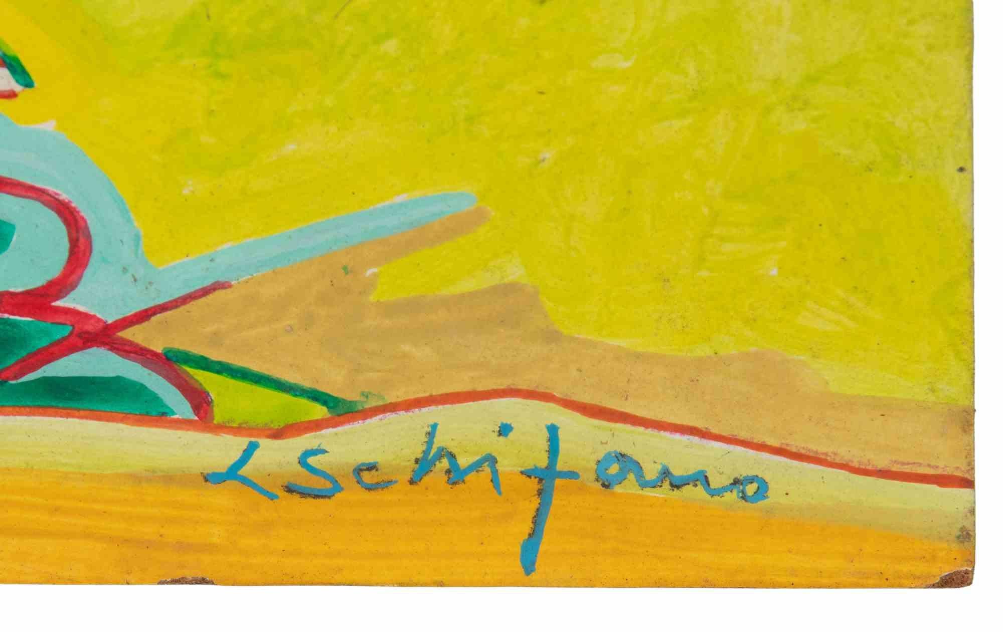 Boulder with Sheep - Painting by Luciano Schifano - 1988 For Sale 2