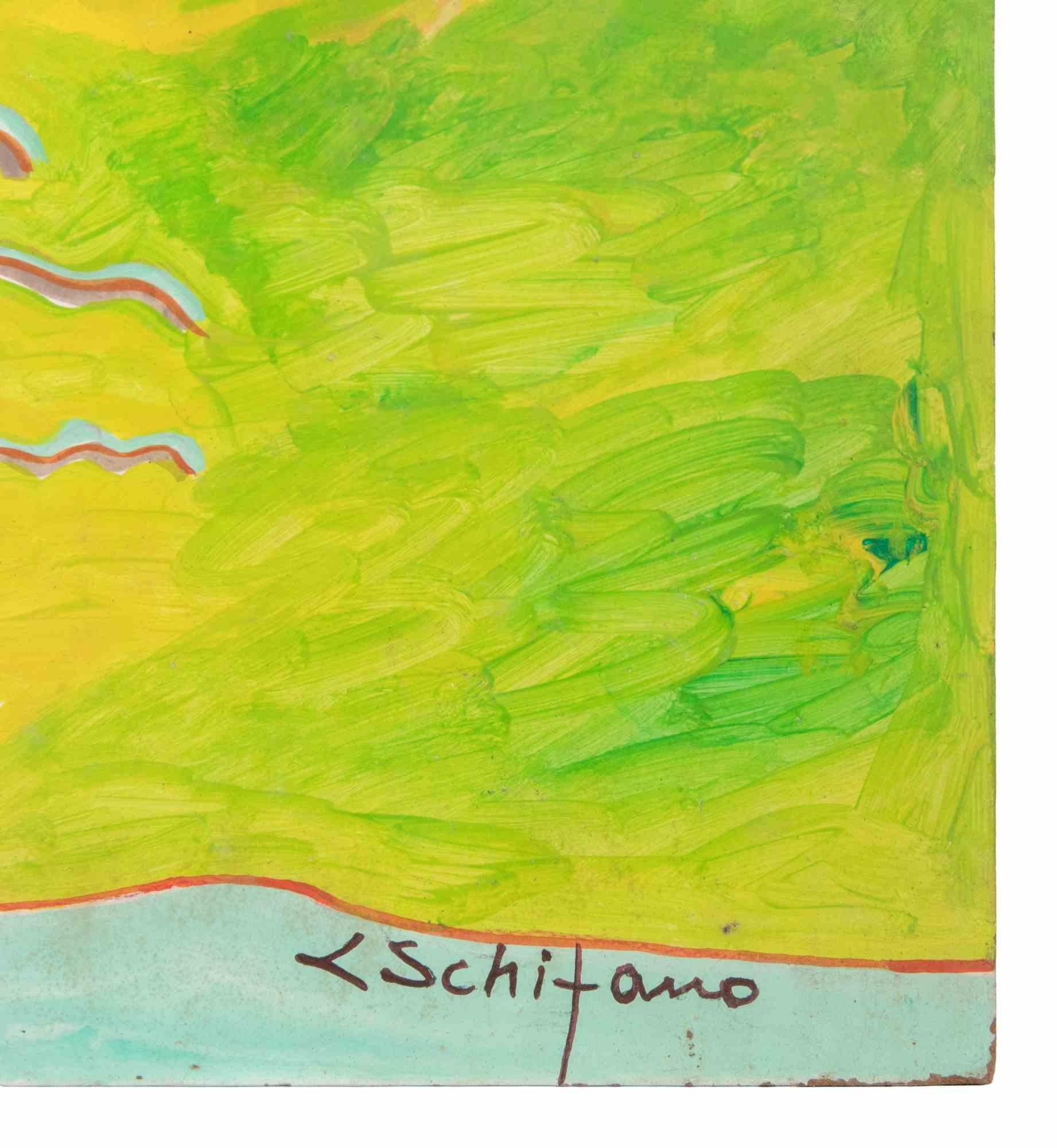 Chair - Painting by Luciano Schifano - 1988 For Sale 2