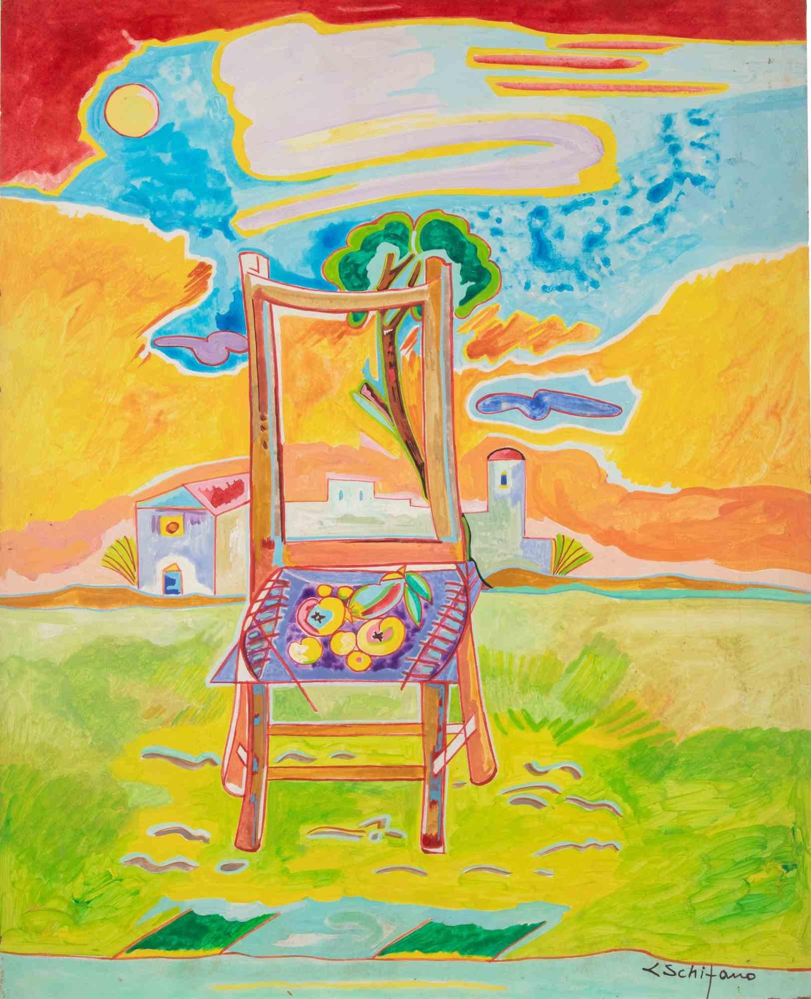 Oil on masonite realized by Luciano Schifano (1943) in 1980s.

Hand signed and titled.

Good condition.
