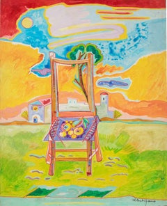 Chair - Painting by Luciano Schifano - 1988