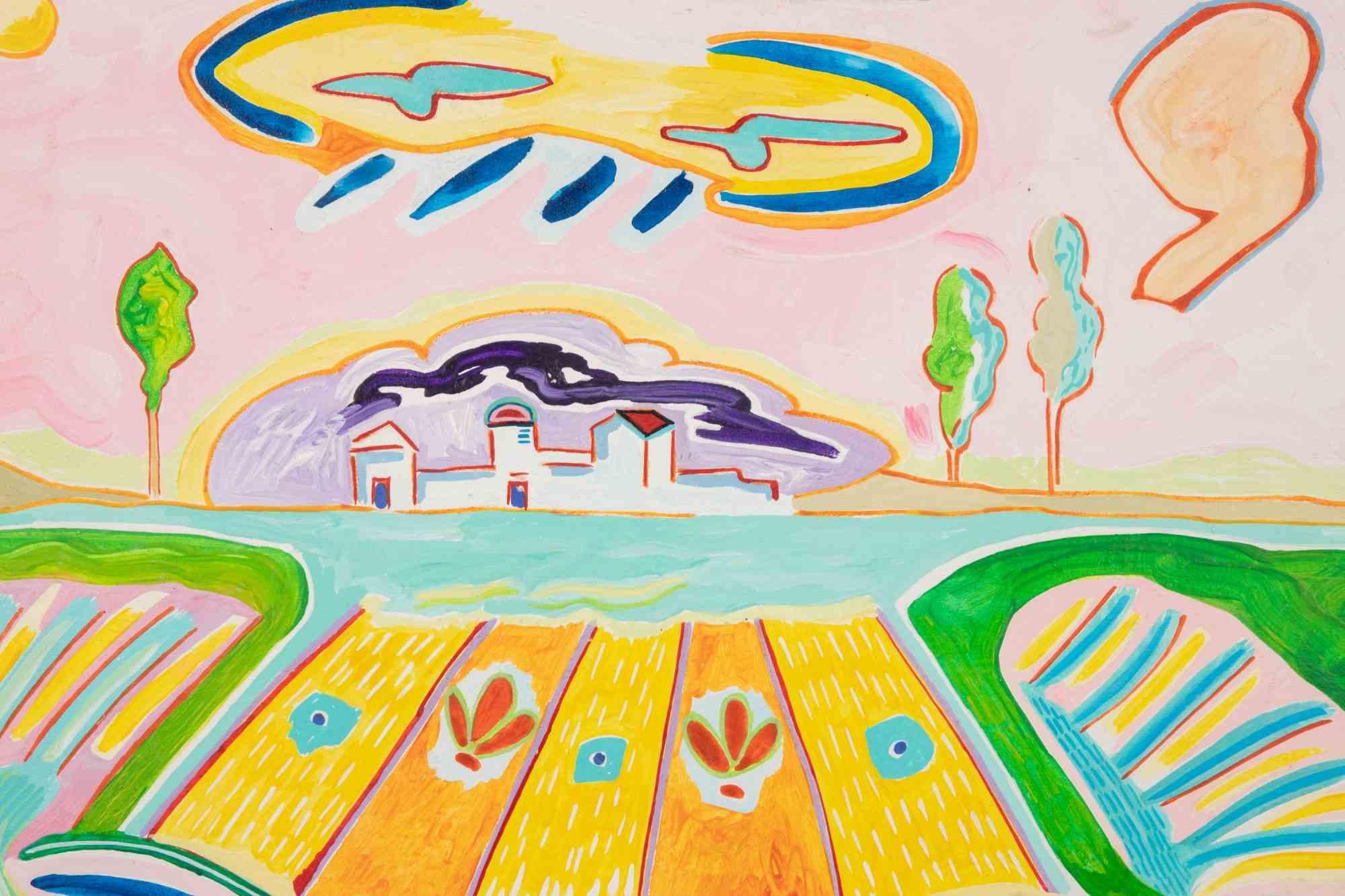Cottage - Painting by Luciano Schifano - 1987 For Sale 1