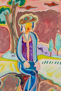 Figura di campagna - Quadro di Luciano Schifano - 1987