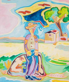 Country Figure - Painting by Luciano Schifano - 1987