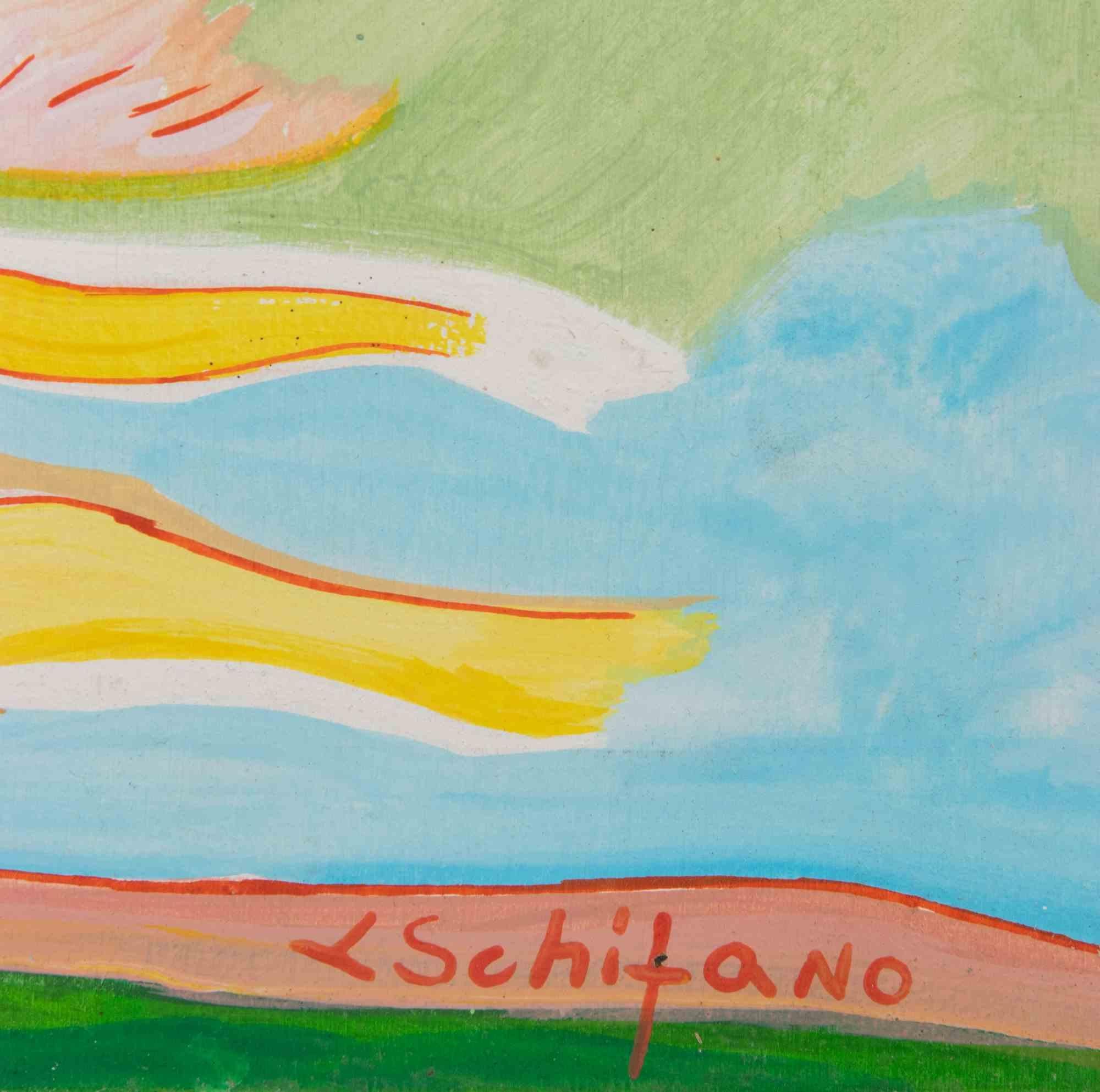 Country Figure - Painting by Luciano Schifano - 1987 For Sale 2