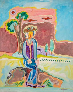 Country Figure - Painting by Luciano Schifano - 1987