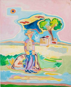 Figura di campagna - Quadro di Luciano Schifano - 1987