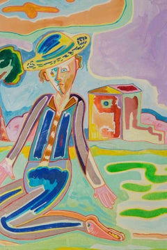 Figura di campagna - Quadro di Luciano Schifano - 1988