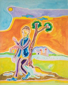 Country Figure - Painting by Luciano Schifano - 1988
