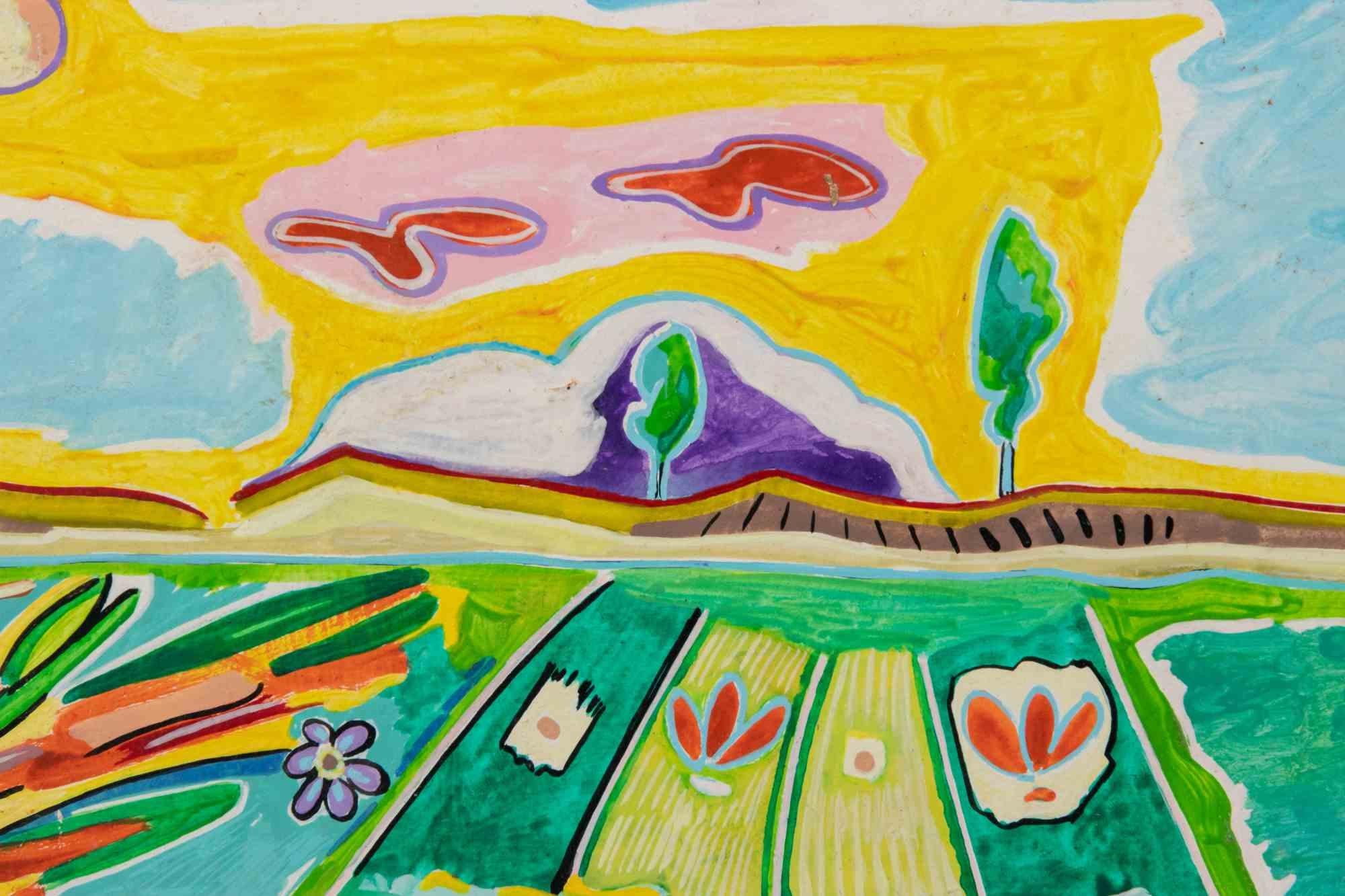 Cultivated Fields - Painting by Luciano Schifano - 1987 For Sale 1