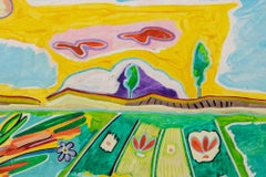 Campi coltivati - Quadro di Luciano Schifano - 1987