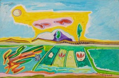 Cultivated Fields - Painting by Luciano Schifano - 1987