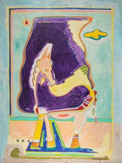 Pferd - Gemälde von Luciano Schifano - 1988